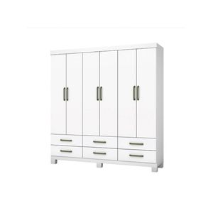 Guarda Roupa Casal D22 6 Portas 6 Gavetas Branco