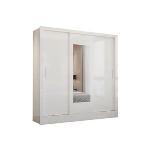 Guarda Roupa Casal Fortaleza 3 Portas Espelho Carioca Branco