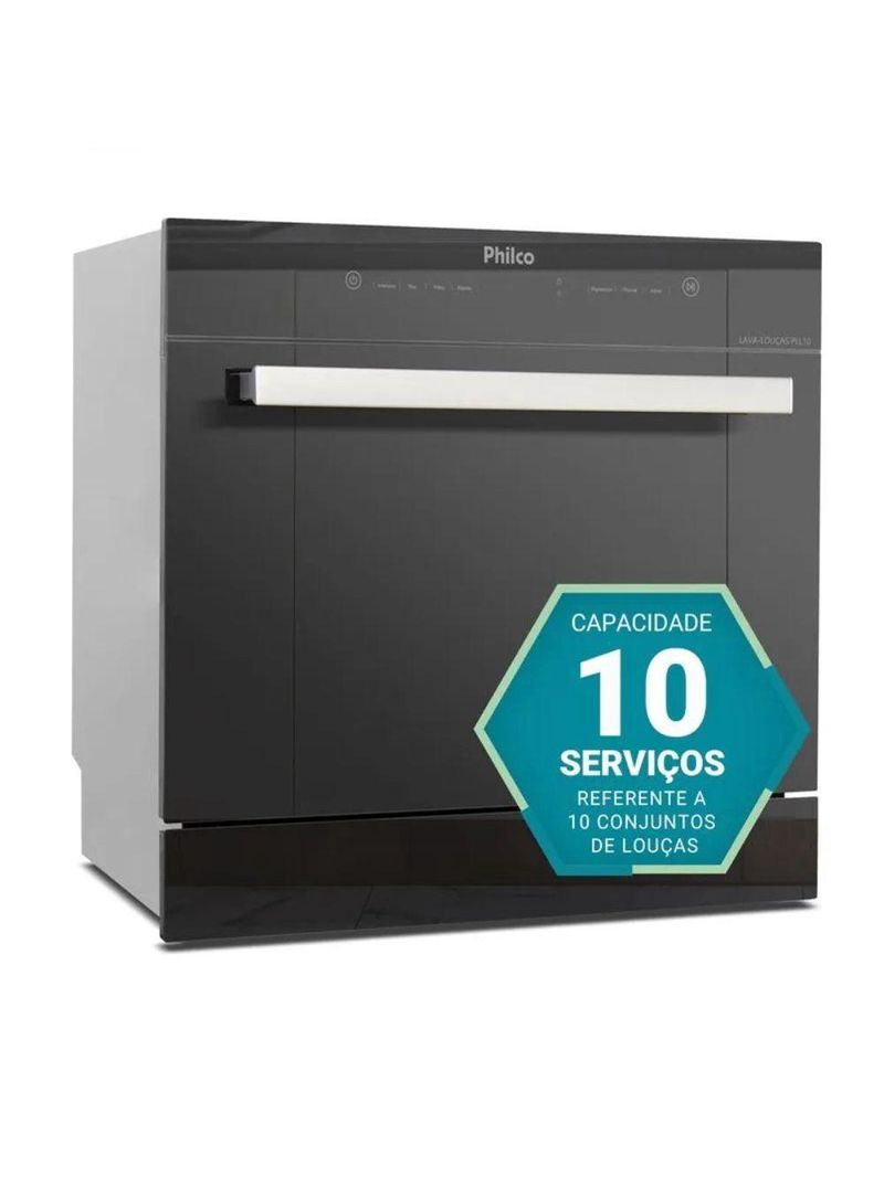 Lava Louças Philco 10 Serviços 6 Opções de Lavagem PLL10 Preto - 110V