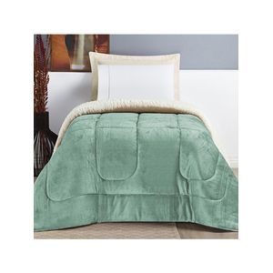 Coberdrom Sherpa e Flannel Everest Solteiro Manta Alta 150g 01 Peça - Alecrim
