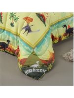 Kit Edredom Plush Fofinho Infantil Dupla Face Dream 2 Peças Solteiro - Dinossauro