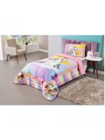 Kit Edredom Plush Fofinho Infantil Dupla Face Dream 2 Peças Solteiro - Unicórnio