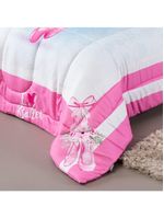 Kit Edredom Plush Fofinho Infantil Dupla Face Dream 2 Peças Solteiro - Bailarina