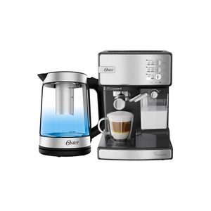 Kit Inox Cafeteira Espresso Nova Primalatte E Chaleira Oster Tea 110V