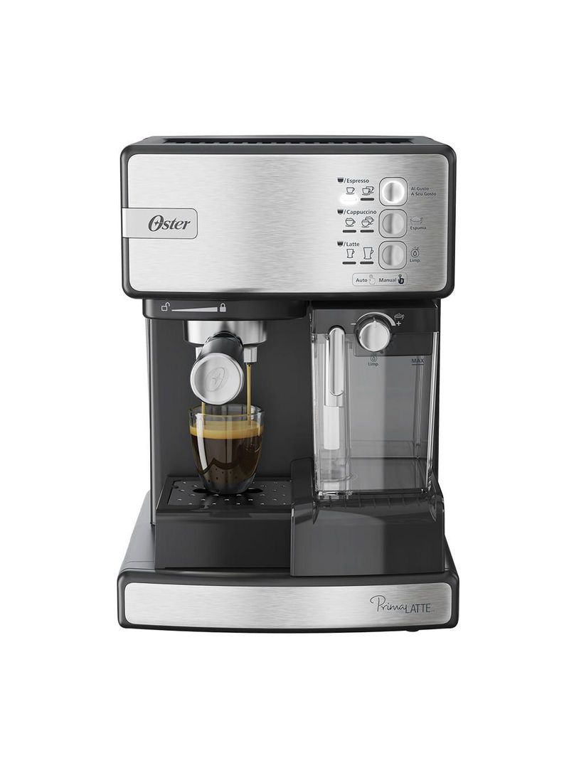 Kit Inox Cafeteira Espresso Nova Primalatte E Chaleira Oster Tea 110V