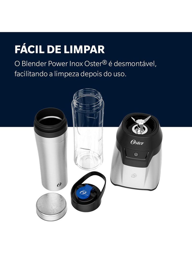 Blender Power Inox Oster Com 2 Jarras To Go 220V
