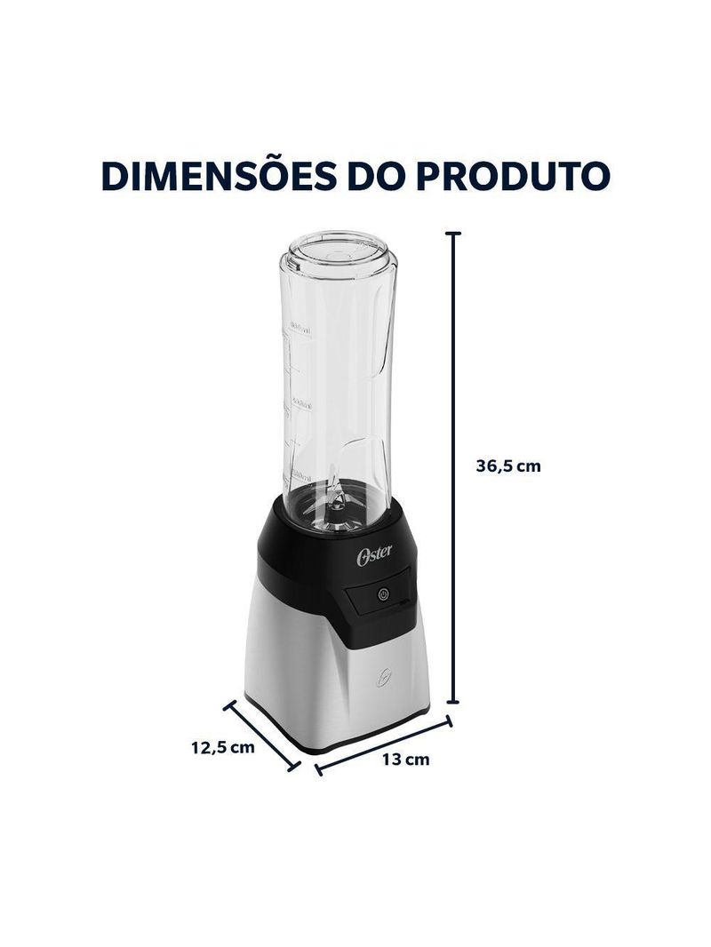 Blender Power Inox Oster Com 2 Jarras To Go 220V