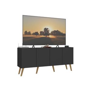 Rack Retrô Para Tv Até 50 Polegadas Com Mp1071 Preto natural