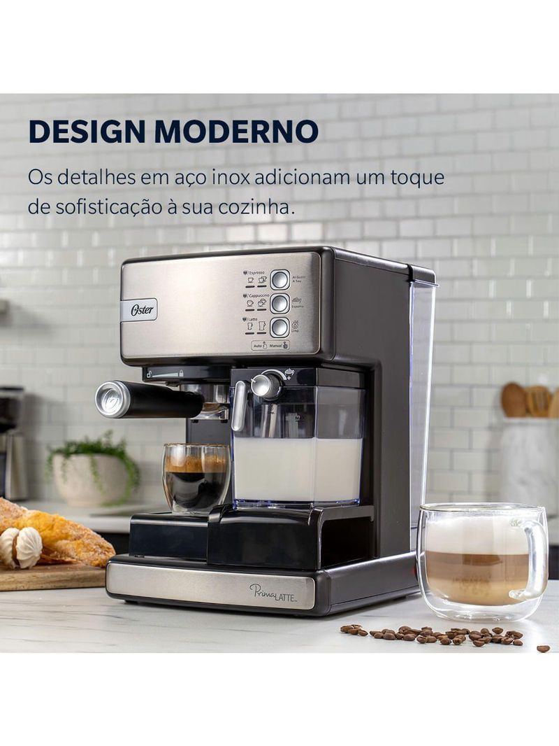 Cafeteira Espresso Oster Nova Primalatte Inox 220V