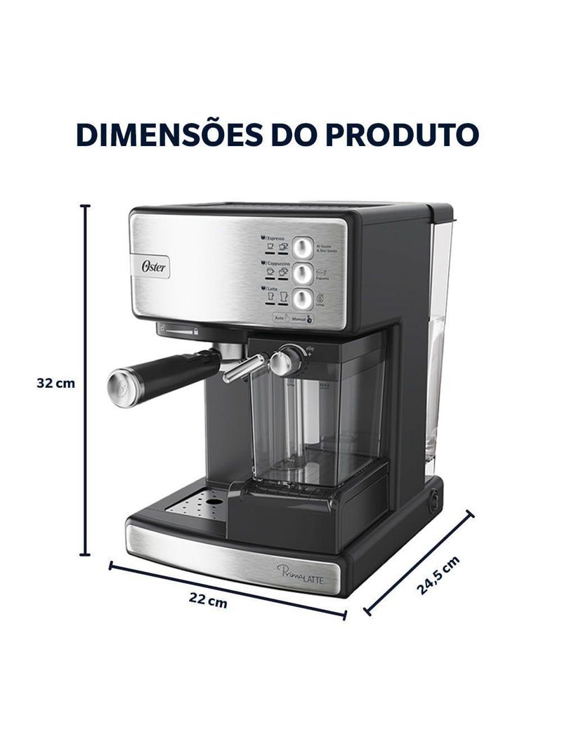 Cafeteira Espresso Oster Nova Primalatte Inox 220V