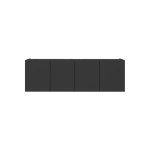 Gabinete De Banheiro 123,5cm Suspenso 4 Portas Multimóveis Mp5047 Preto Preto