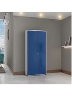 Armário Aço Escritório Fechadura 3 Prateleiras Ea303 Azul