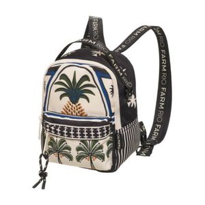 Mini Mochila Farm Borogodó Jardim Tropical Cor Off White