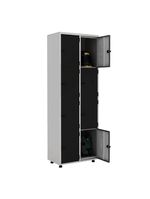 Armário Roupeiro Aço 8 Portas Guarda Volume Ea702 Preto