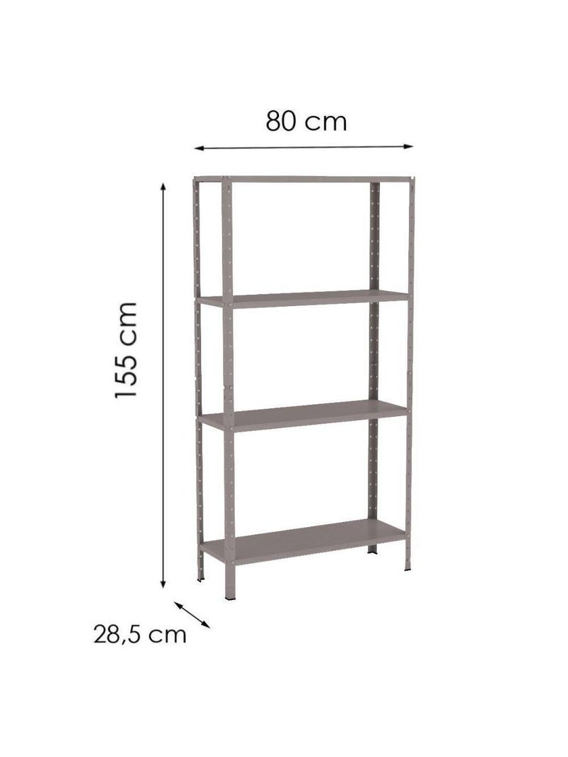 Estante Aço 4 Prateleiras Eaf006 Cinza
