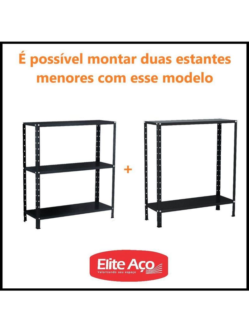 Estante Aço 5 Prateleiras Eaf005 Preta