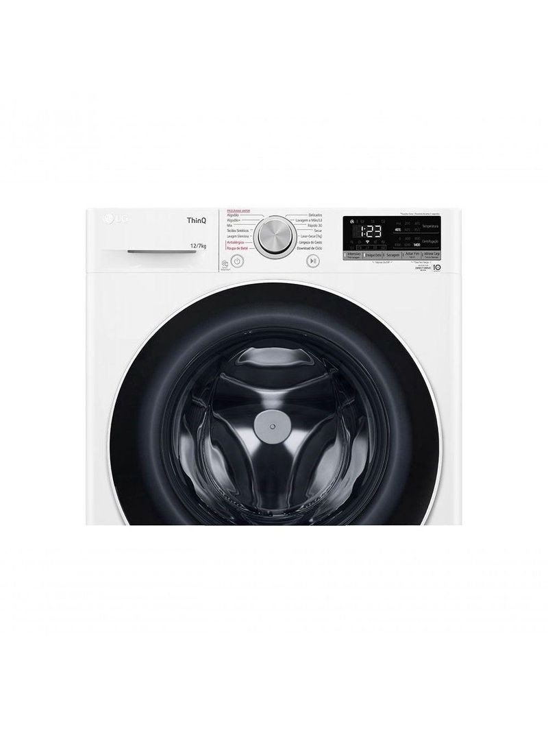 Lava e Seca Smart LG VC4 12kg Branca com Inteligência Artificial AI DD CV5012WC4A – 220V