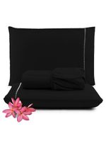 Jogo Cama Lençol Unique Casal Padrão 400 Fios Ponto Palito 3 Peças - Preto