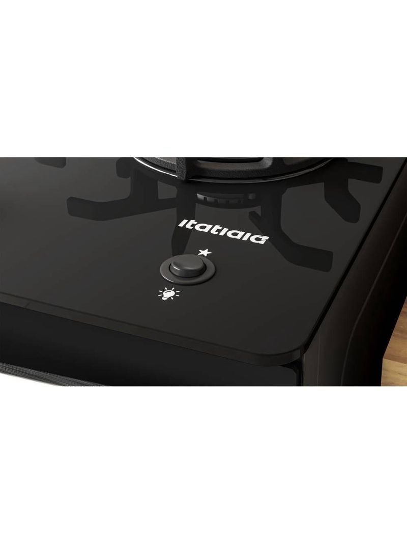 Fogão Itatiaia Itaglas Piso 4 Bocas Preto Mesa De Vidro Bivolt 3700000370