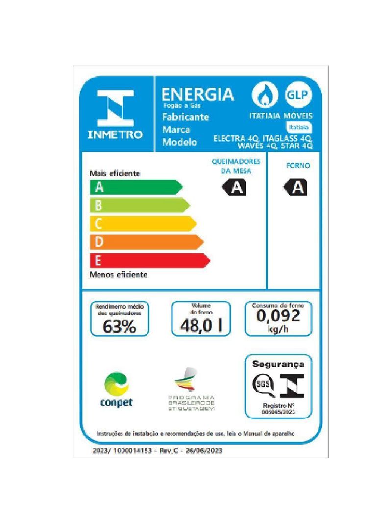 Fogão Itatiaia Itaglas Piso 4 Bocas Preto Mesa De Vidro Bivolt 3700000370