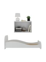 Cama Solteiro Com Mesa De Cabeceira 2 Portas Multimóveis Mp4175 Branca Branco