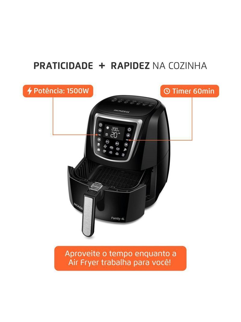 Fritadeira Sem Óleo Air Fryer 4 Litros AFN-40-DI Mondial - 127V/60Hz