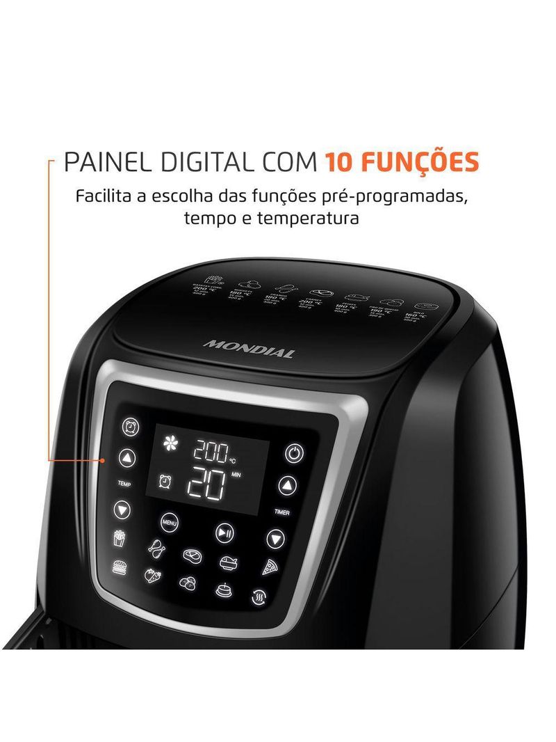 Fritadeira Sem Óleo Air Fryer 4 Litros AFN-40-DI Mondial - 127V/60Hz