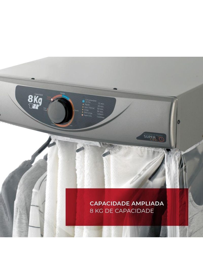 Secadora Fischer Super Ciclo 8 Kg Silver 220V (28200-63978)