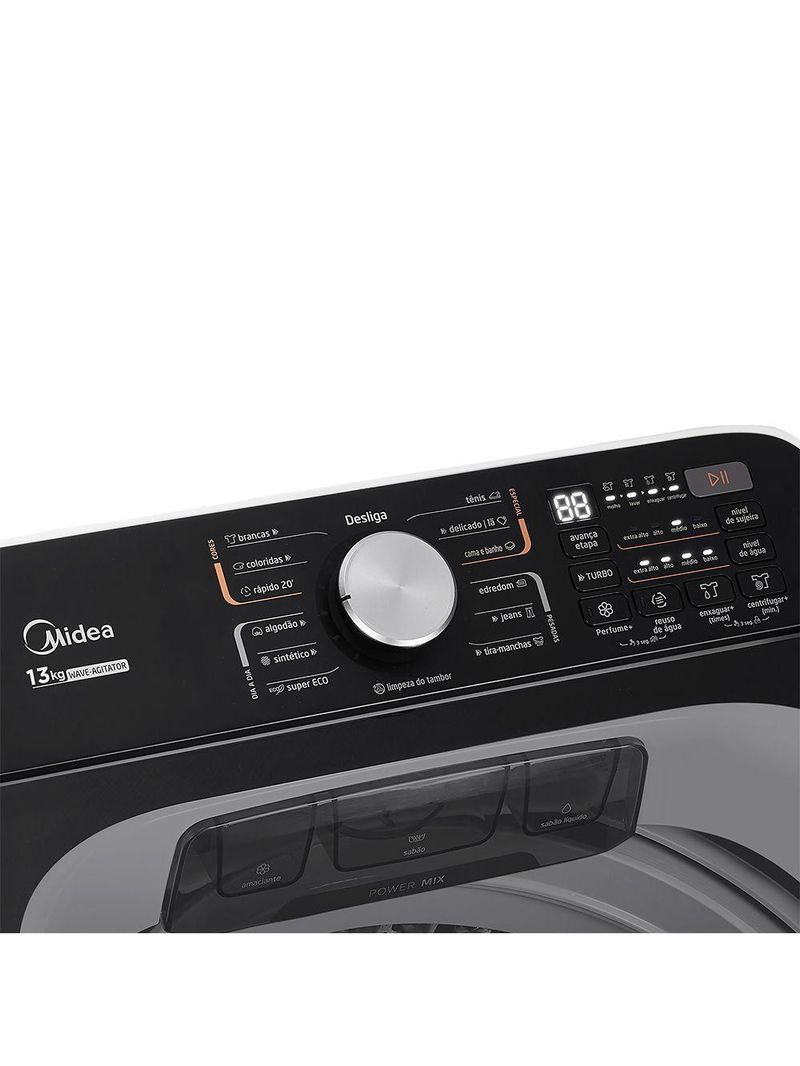 Lavadora De Roupas Midea Wave Agitator 13kg Branca 127V (MA512W130A/WK-04)