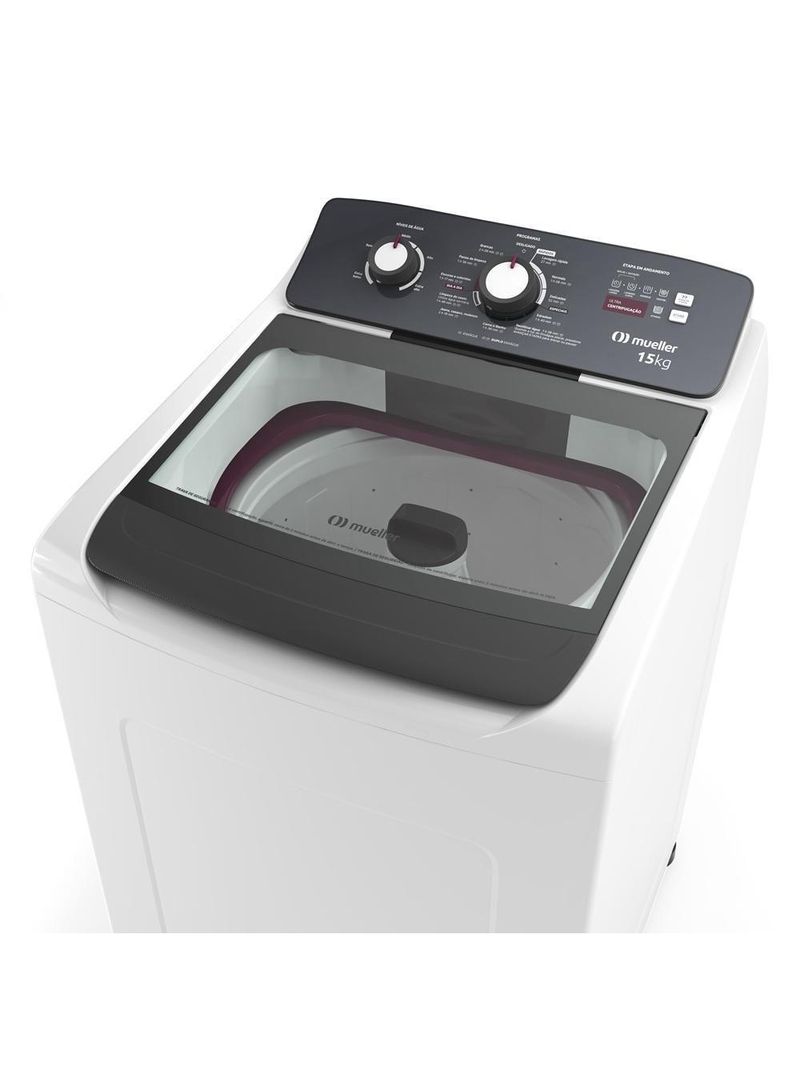 Máquina De Lavar Mueller 15kg Automática Com Ultracentrifugação E Ciclo Rápido Branca MLA15 220V