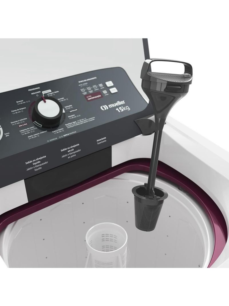 Máquina De Lavar Mueller 15kg Automática Com Ultracentrifugação E Ciclo Rápido Branca MLA15 220V
