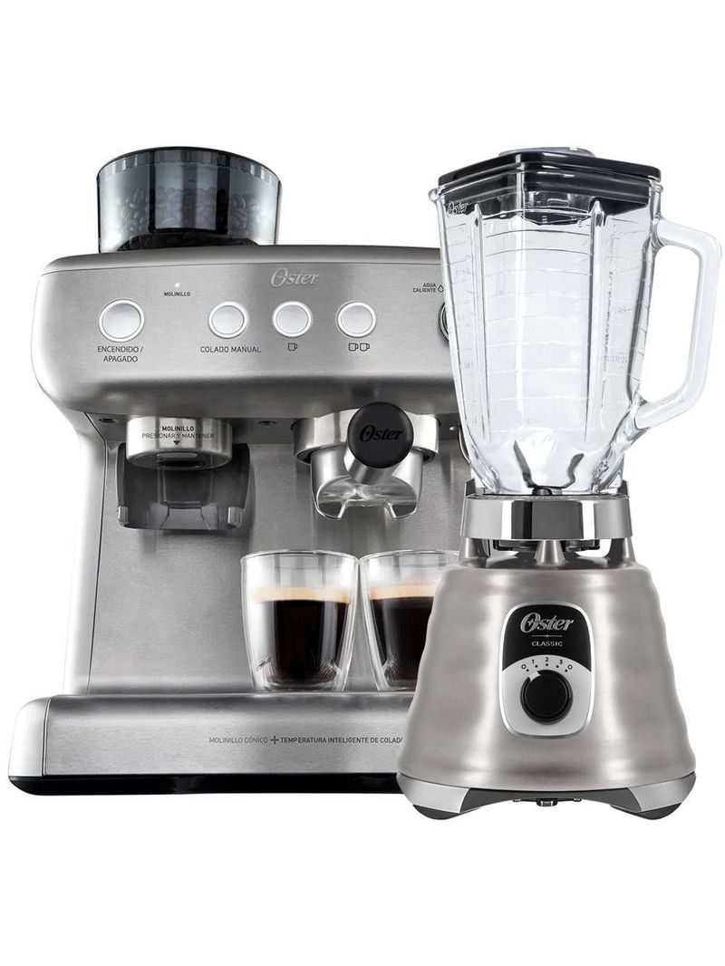 Kit Cafeteira Espresso Xpert e Liquidificador New Osterizer Aço Escovado – 127V