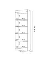 Kit 2 Estantes Livreiro Office Multiuso 8 Prateleiras Cinza