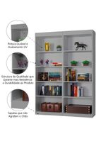 Kit 2 Estantes Livreiro Office Multiuso 8 Prateleiras Cinza