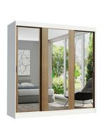 Guarda-roupa Casal Reno 3 Portas de Correr de Espelho Madesa
