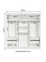 Guarda-roupa Casal Reno 3 Portas de Correr de Espelho Madesa