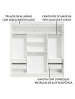 Guarda-roupa Casal Reno 3 Portas de Correr de Espelho Madesa