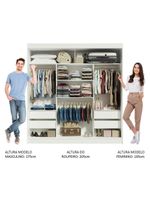 Guarda-roupa Casal Reno 3 Portas de Correr de Espelho Madesa