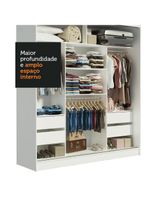Guarda-roupa Casal Reno 3 Portas de Correr de Espelho Madesa