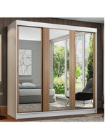 Guarda-roupa Casal Reno 3 Portas de Correr de Espelho Madesa