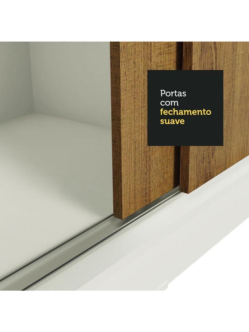 Guarda-roupa Casal Reno 3 Portas de Correr de Espelho Madesa