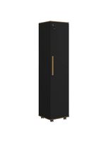 Armário Multiuso Para Quarto Com Chave E Rodízios 1 Porta Lune Preto J&a Preto