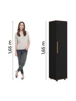 Armário Multiuso Para Quarto Com Chave E Rodízios 1 Porta Lune Preto J&a Preto