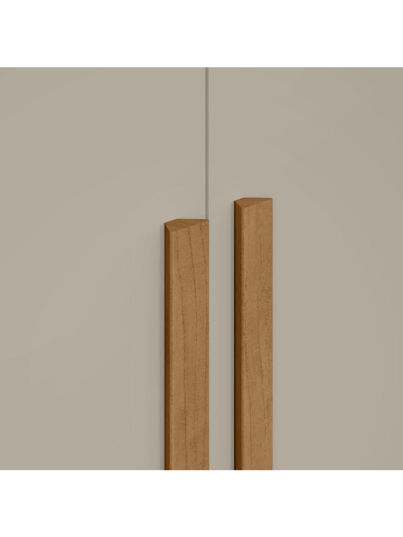 Guarda-roupa Casal Easy Slim 8 Portas Com Espelho Amendoa Clean/off White Lopas