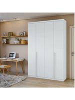 Guarda-roupa Solteiro Alonzo 4 Portas 2 Gavetas Branco Lopas