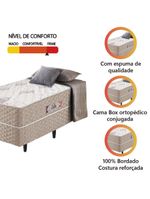 Cama Box Solteiro Conjugada Ortopédico Alpha Espuma 88x188x52cm Bege-Branco Hellen