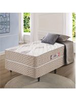 Cama Box Solteiro Conjugada Ortopédico Alpha Espuma 88x188x52cm Bege-Branco Hellen