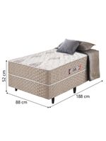 Cama Box Solteiro Conjugada Ortopédico Alpha Espuma 88x188x52cm Bege-Branco Hellen
