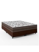Cama Box Casal Queen Colchão Espuma Orthoface Polar 158X198X63Cm Marrom - Suporta Até 120Kg Marrom