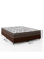 Cama Box Casal Queen Colchão Espuma Orthoface Polar 158X198X63Cm Marrom - Suporta Até 120Kg Marrom